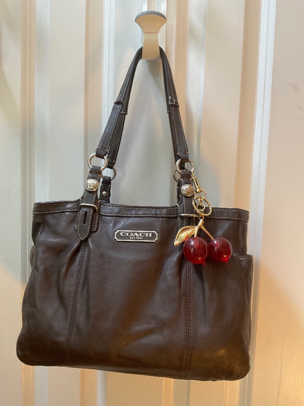 Vintage Coach Gallery East West Dark Brown Leather Tote Shoulder Bag F15147